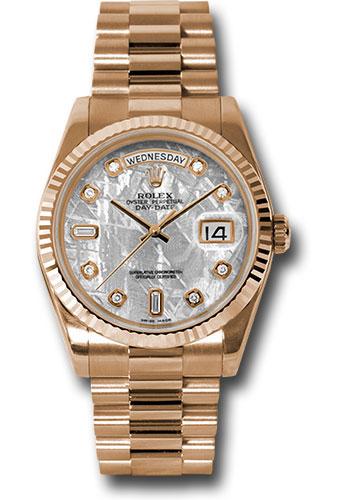 rolex-pink-gold-day-date-36-watch-fluted-bezel-meteorite-diamond-dial-president-bracelet-118235-mtdp