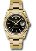 rolex-yellow-gold-day-date-36-watch-fluted-bezel-black-index-dial-oyster-bracelet-118238-bkso