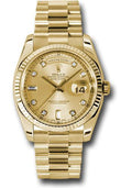 rolex-yellow-gold-day-date-36-watch-fluted-bezel-champagne-diamond-dial-president-bracelet-118238-chdp