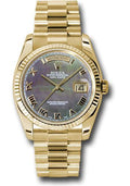 rolex-yellow-gold-day-date-36-watch-fluted-bezel-dark-mother-of-pearl-roman-dial-president-bracelet-118238-dkmrp