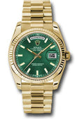 rolex-yellow-gold-day-date-36-watch-fluted-bezel-green-index-dial-president-bracelet-118238-grip