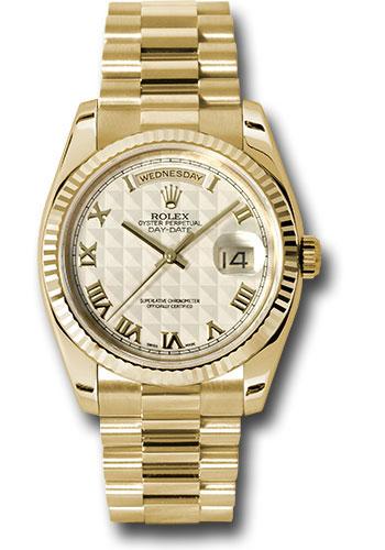 rolex-yellow-gold-day-date-36-watch-fluted-bezel-ivory-pyramid-roman-dial-president-bracelet-118238-iprp
