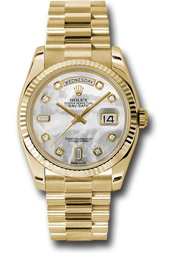 rolex-yellow-gold-day-date-36-watch-fluted-bezel-mother-of-pearl-diamond-dial-president-bracelet-118238-mdp