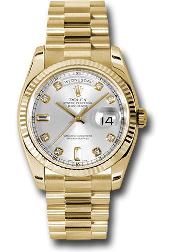 rolex-yellow-gold-day-date-36-watch-fluted-bezel-silver-diamond-dial-president-bracelet-118238-sdp