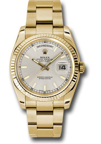 rolex-yellow-gold-day-date-36-watch-fluted-bezel-silver-index-dial-oyster-bracelet-118238-sio