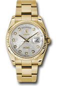 rolex-yellow-gold-day-date-36-watch-fluted-bezel-silver-jubilee-diamond-dial-oyster-bracelet-118238-sjdo