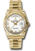 rolex-yellow-gold-day-date-36-watch-fluted-bezel-white-roman-dial-president-bracelet-118238-wrp