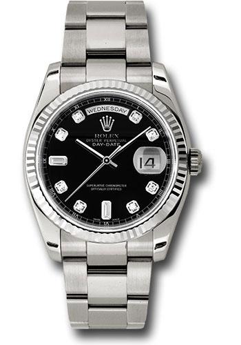 rolex-white-gold-day-date-36-watch-fluted-bezel-black-diamond-dial-oyster-bracelet-118239-bkdo