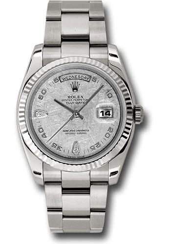 rolex-white-gold-day-date-36-watch-fluted-bezel-meteorite-diamond-dial-oyster-bracelet-118239-mtado