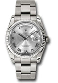 rolex-white-gold-day-date-36-watch-fluted-bezel-rhodium-roman-dial-oyster-bracelet-118239-rro