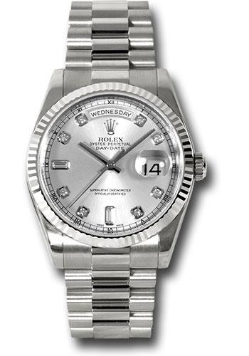 rolex-white-gold-day-date-36-watch-fluted-bezel-silver-diamond-dial-president-bracelet-118239-sdp