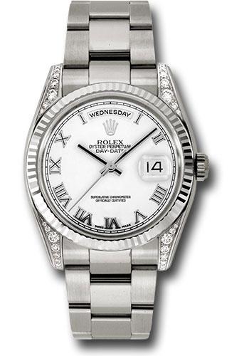 rolex-white-gold-day-date-36-watch-fluted-bezel-white-roman-dial-oyster-bracelet-118339-wro