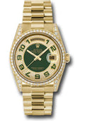 rolex-yellow-gold-day-date-36-watch-bezel-pave-edge-green-dial-president-bracelet-118388-pgap