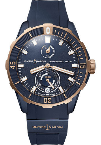 ulysse-nardin-diver-44mm-titanium-and-rose-gold-case-blue-dial-blue-rubber-strap-1185-170-3-blue