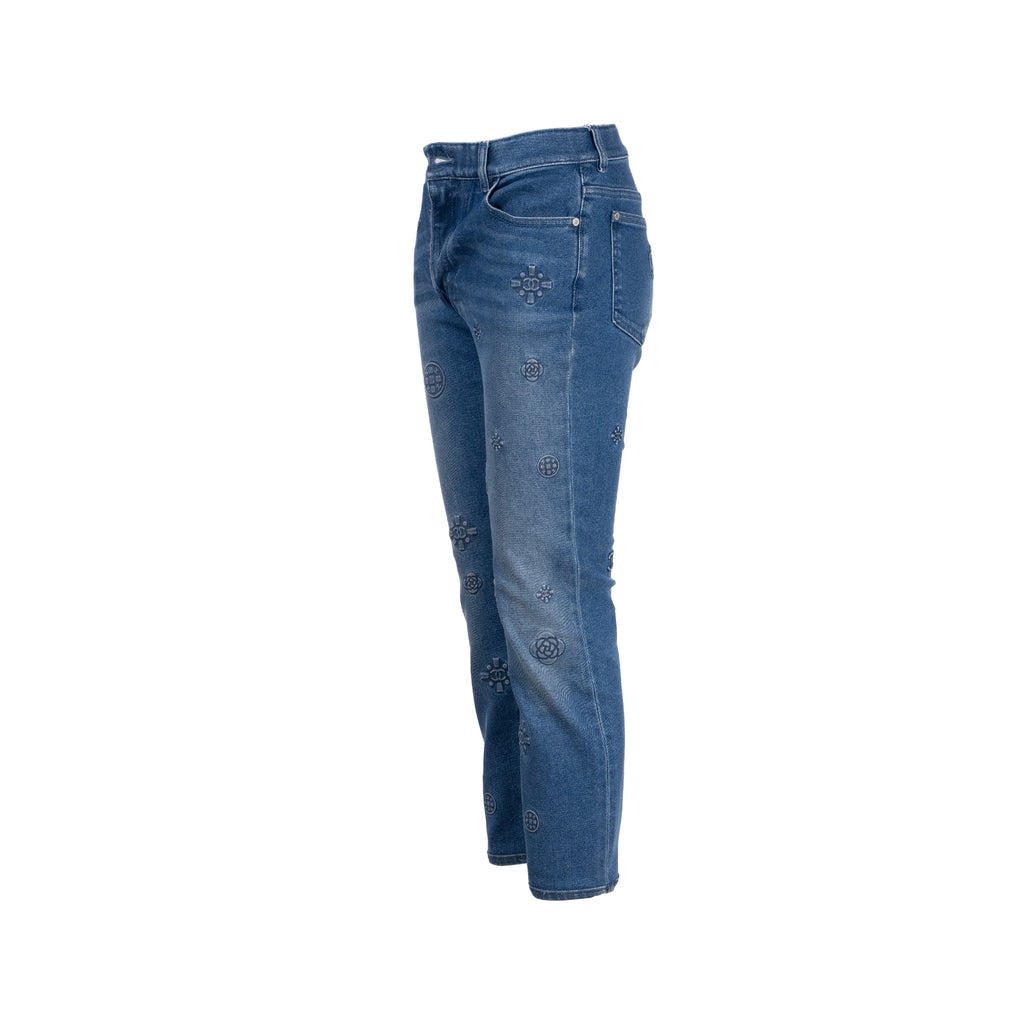 chanel-size-36-21p-logo-embossed-jeans-cotton-blue