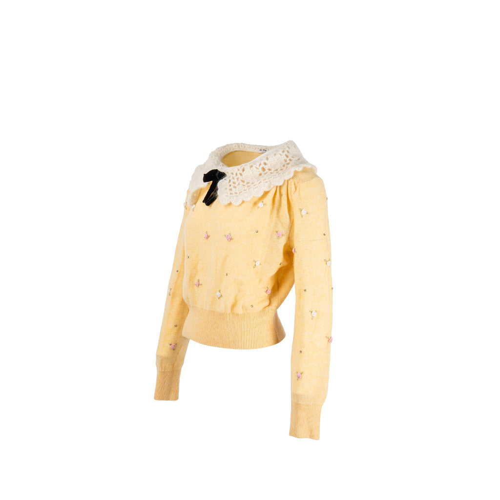 miu-miu-size-38-crochet-collar-with-detailed-embroidered-rose-sweater-virgin-wool-yellow-multicolour