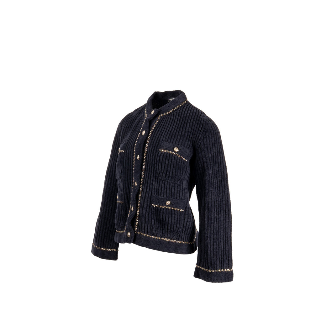 chanel-size-34-lion-button-and-leather-woven-chain-detailed-jacket-polyamide-black