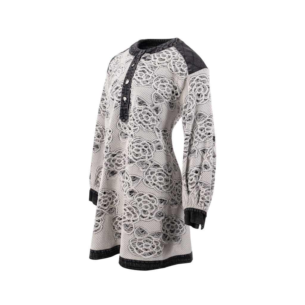 chanel-size-34-36-camellia-hollow-out-denim-dress-cotton-paper-white-black-copy