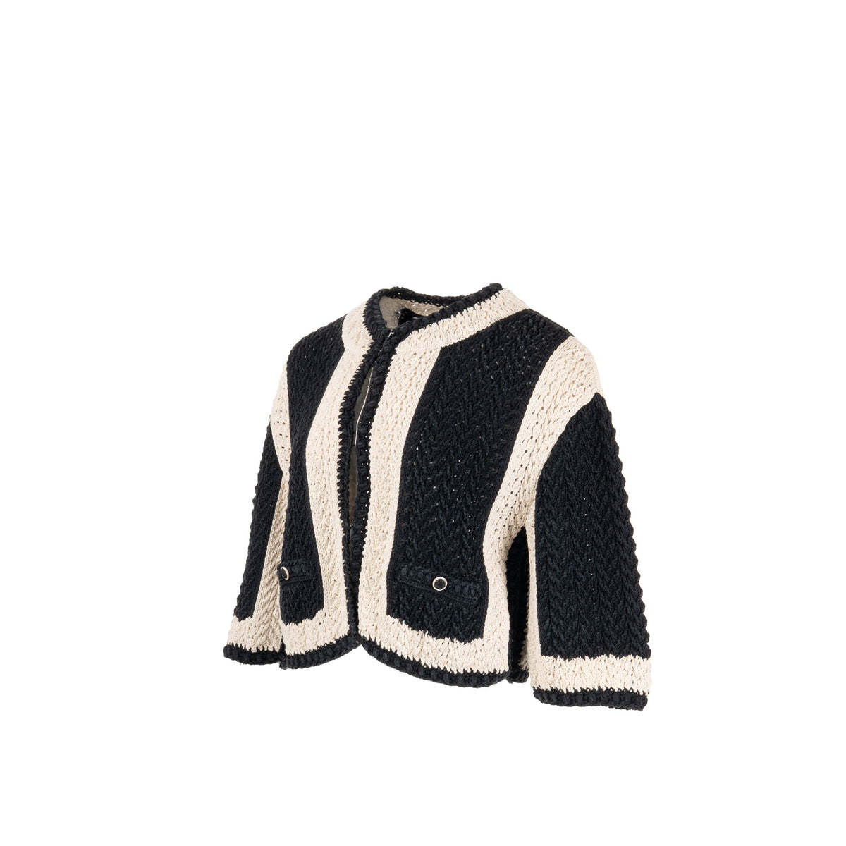 chanel-size-38-22c-black-and-white-knitted-cardigan