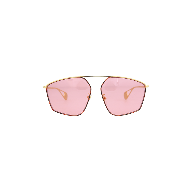 Gucci Aviator Sunglasses — Pink – Gold GG0437SA 30006514 004