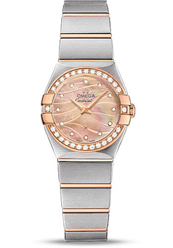 omega-constellation-quartz-watch-24-mm-red-gold-case-diamond-set-red-gold-bezel-red-gold-mother-of-pearl-diamond-dial-steel-bracelet-123-25-24-60-57-002