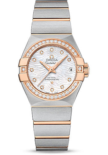 omega-constellation-co-axial-watch-27-mm-steel-case-diamond-set-18k-red-gold-bezel-mother-of-pearl-diamond-dial-123-25-27-20-55-006