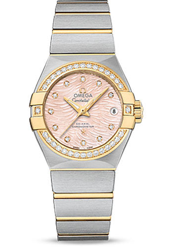 omega-constellation-co-axial-watch-27-mm-steel-case-diamond-set-yellow-gold-bezel-pink-mother-of-pearl-dial-123-25-27-20-57-005