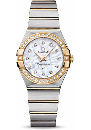 omega-ladies-constellation-quartz-watch-27-mm-brushed-steel-and-yellow-gold-case-diamond-bezel-mother-of-pearl-diamond-dial-123-25-27-60-55-003