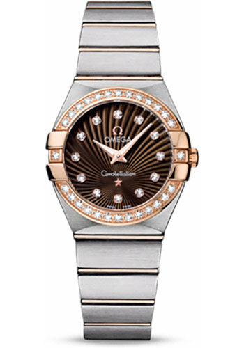omega-ladies-constellation-quartz-watch-27-mm-brushed-steel-and-red-gold-case-diamond-bezel-brown-diamond-dial-123-25-27-60-63-001