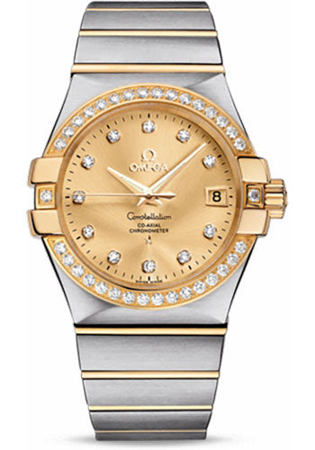 omega-gents-constellation-chronometer-watch-35-mm-brushed-steel-and-yellow-gold-case-diamond-bezel-champagne-diamond-dial-123-25-35-20-58-001