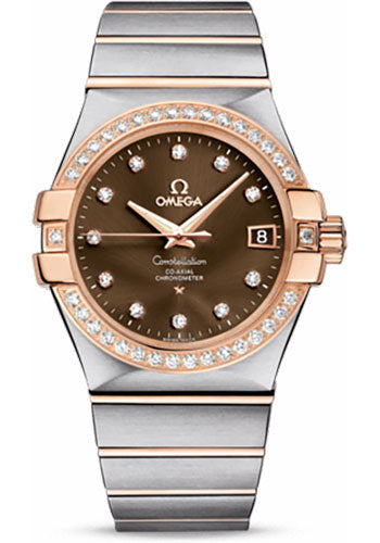omega-gents-constellation-chronometer-watch-35-mm-brushed-steel-and-red-gold-case-diamond-bezel-brown-diamond-dial-123-25-35-20-63-001
