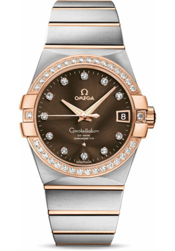 omega-gents-constellation-chronometer-watch-38-mm-brushed-steel-and-red-gold-case-diamond-bezel-brown-diamond-dial-123-25-38-21-63-001