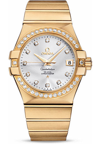 omega-gents-constellation-chronometer-watch-35-mm-brushed-yellow-gold-case-diamond-bezel-silver-diamond-dial-123-55-35-20-52-002