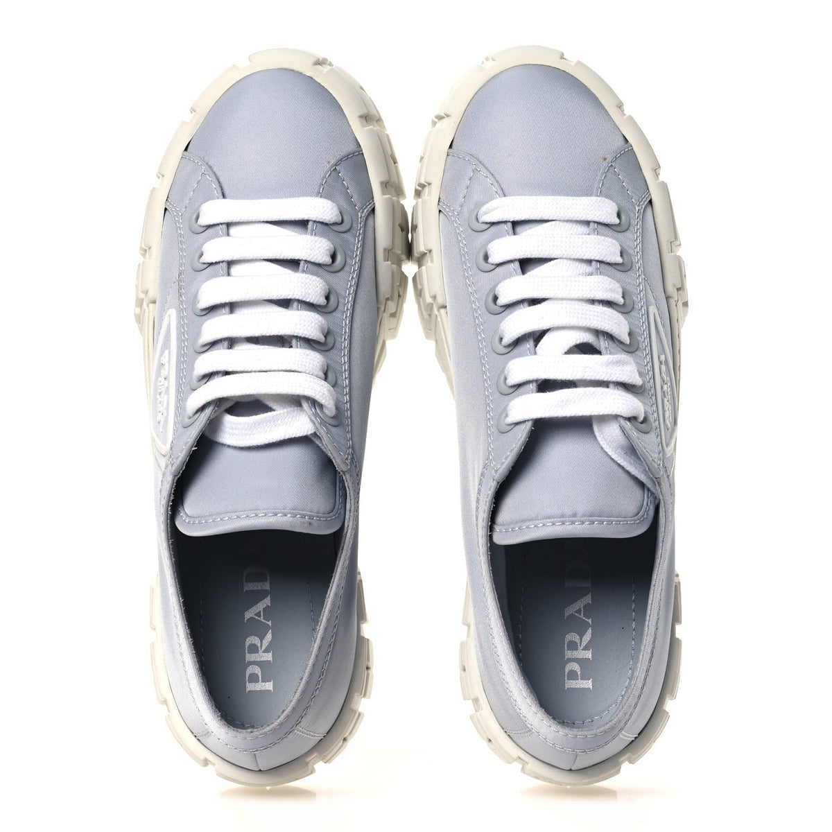 PRADA RE-NYLON GABARDINE TRIANGLE LOGO DOUBLE WHEEL SNEAKERS GREEN