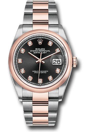 rolex-steel-and-everose-rolesor-datejust-36-watch-domed-bezel-black-diamond-dial-oyster-bracelet-126201-bkdo