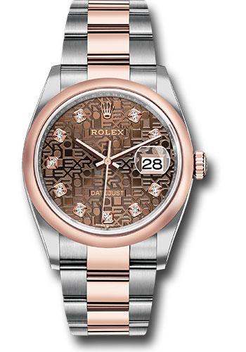rolex-steel-and-everose-rolesor-datejust-36-watch-domed-bezel-chocolate-jubilee-diamond-dial-oyster-bracelet-126201-chojdo