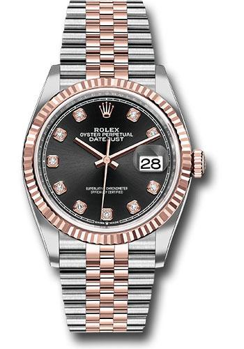 rolex-steel-and-everose-rolesor-datejust-36-watch-fluted-bezel-black-diamond-dial-jubilee-bracelet-126231-bkdj