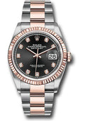 rolex-steel-and-everose-rolesor-datejust-36-watch-fluted-bezel-black-diamond-dial-oyster-bracelet-126231-bkdo