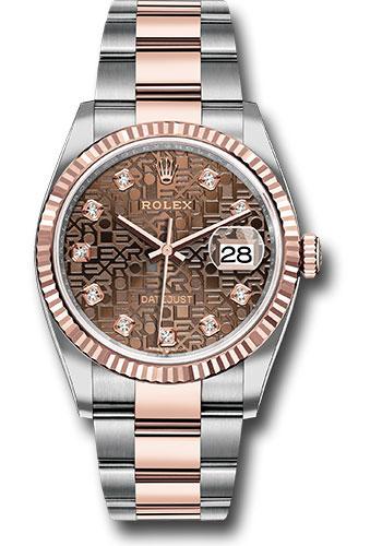 rolex-steel-and-everose-rolesor-datejust-36-watch-fluted-bezel-chocolate-jubilee-diamond-dial-oyster-bracelet-126231-chojdo