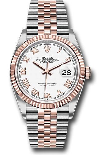 rolex-steel-and-everose-rolesor-datejust-36-watch-fluted-bezel-white-roman-dial-jubilee-bracelet-126231-wrj