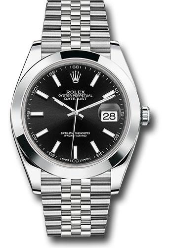 rolex-steel-datejust-41-watch-smooth-bezel-black-index-dial-jubilee-bracelet-126300-bkij