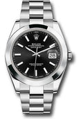 rolex-steel-datejust-41-watch-smooth-bezel-black-index-dial-oyster-bracelet-126300-bkio