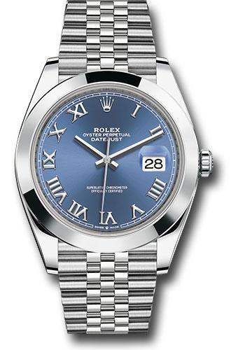 rolex-steel-datejust-41-watch-smooth-bezel-blue-roman-dial-jubilee-bracelet-126300-blrj