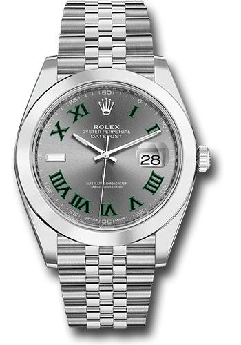 rolex-steel-datejust-41-watch-smooth-bezel-slate-green-roman-dial-jubilee-bracelet-126300-slgrj