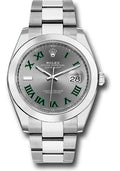 rolex-steel-datejust-41-watch-smooth-bezel-slate-green-roman-dial-oyster-bracelet-126300-slgro