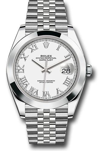 rolex-steel-datejust-41-watch-smooth-bezel-white-roman-dial-jubilee-bracelet-126300-wrj