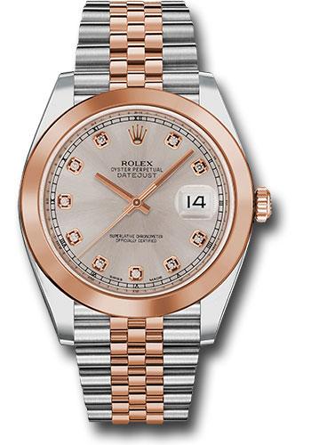 rolex-steel-and-everose-rolesor-datejust-41-watch-smooth-bezel-sundust-diamond-dial-jubilee-bracelet-126301-sudj