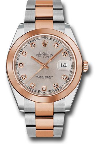 rolex-steel-and-everose-rolesor-datejust-41-watch-smooth-bezel-sundust-diamond-dial-oyster-bracelet-126301-sudo