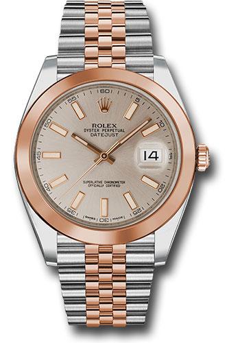 rolex-steel-and-everose-rolesor-datejust-41-watch-smooth-bezel-sundust-index-dial-jubilee-bracelet-126301-suij