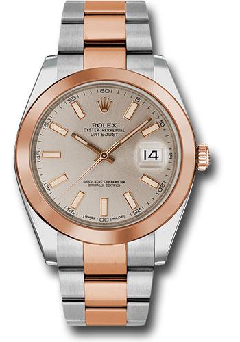 rolex-steel-and-everose-rolesor-datejust-41-watch-smooth-bezel-sundust-index-dial-oyster-bracelet-126301-suio
